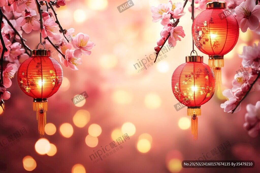 红灯笼春晚背景