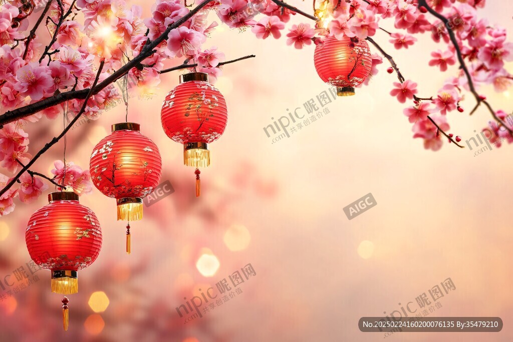 灯笼与红樱