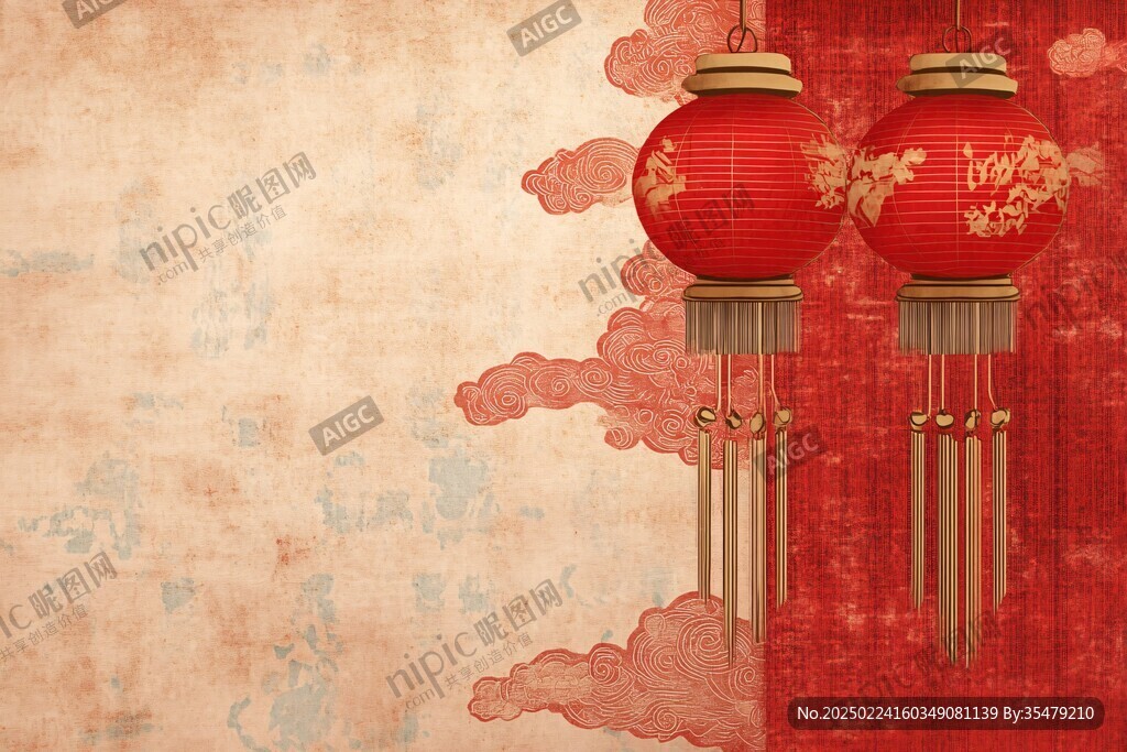 红灯笼背景墙