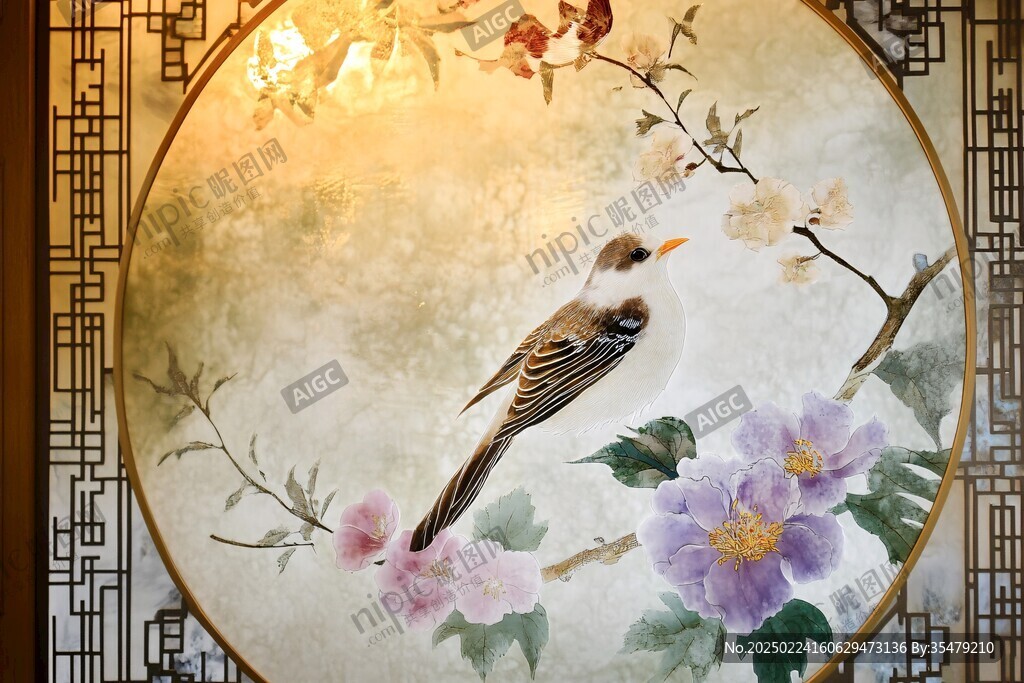 酒店花鸟背景