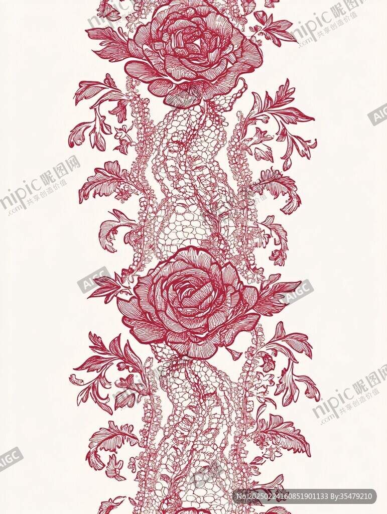 欧式玫瑰提花印花