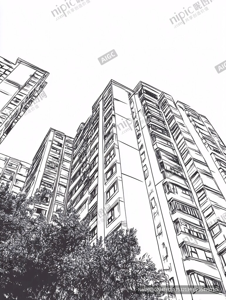 居民楼仰拍