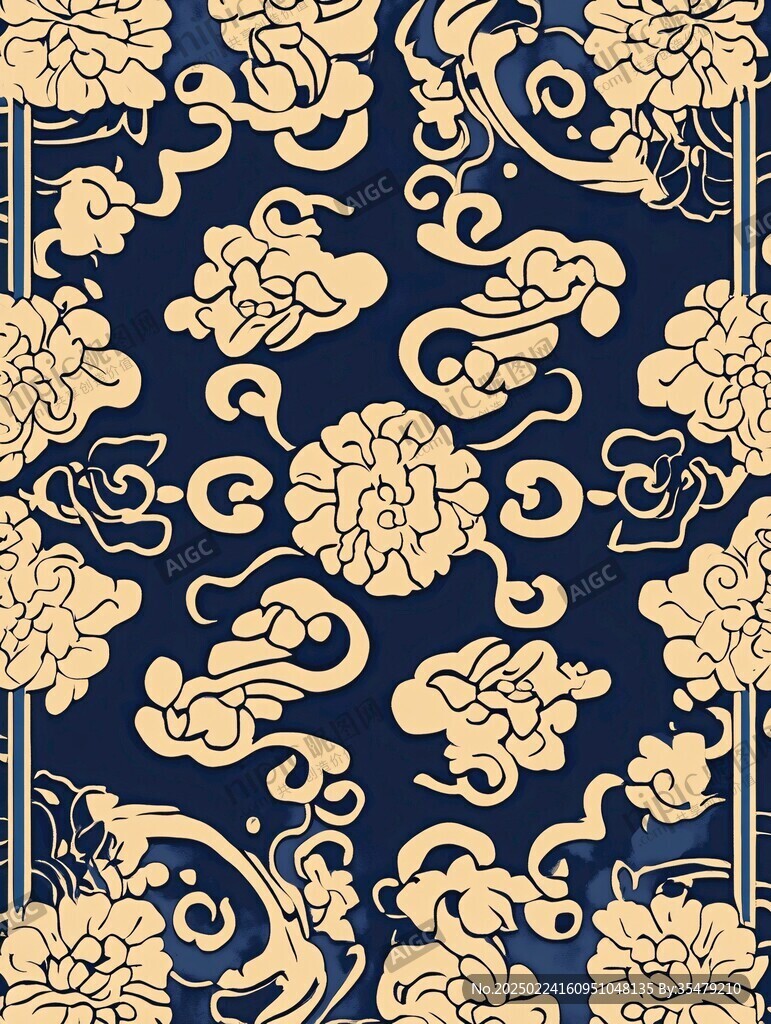 云纹花卉纹