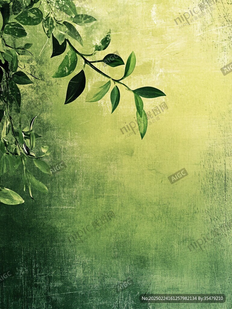 绿色背景装饰画