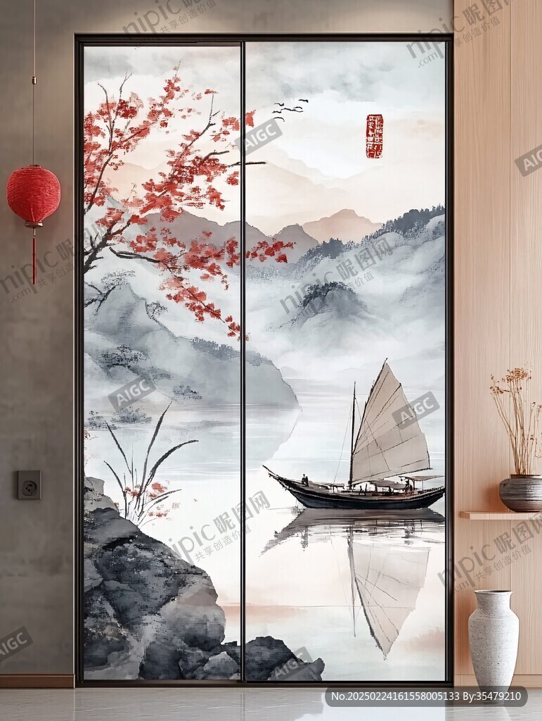高端移门屏风装饰画
