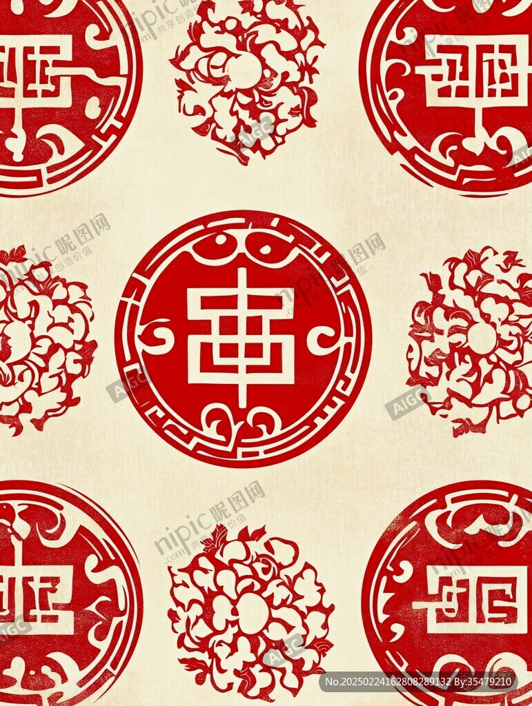 福禄寿喜底纹