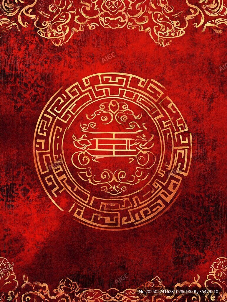 龙凤喜字背景