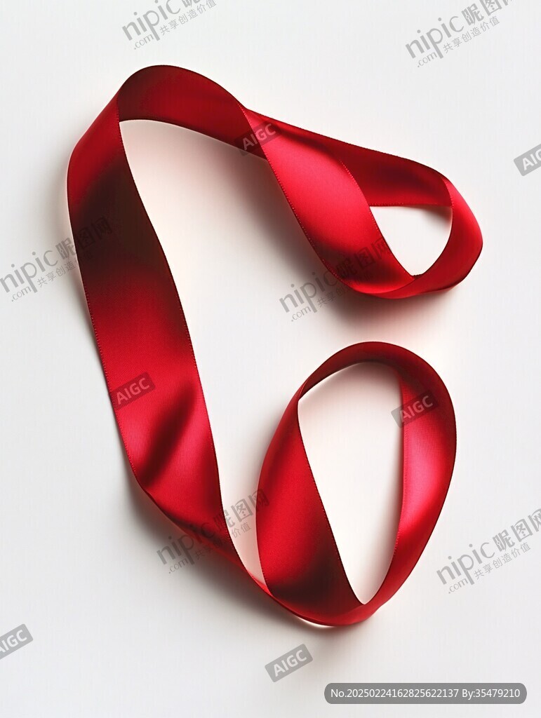 红色喜庆红绸丝带
