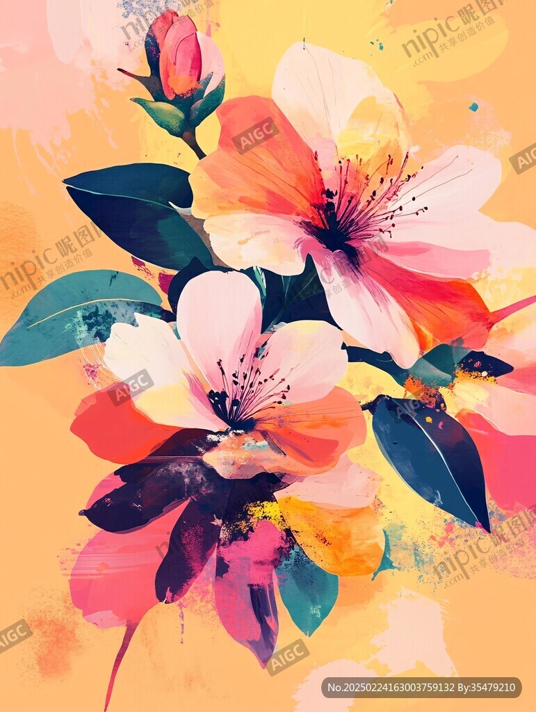 高清花卉插画