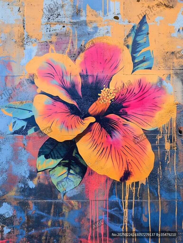 创意芙蓉花装饰墙