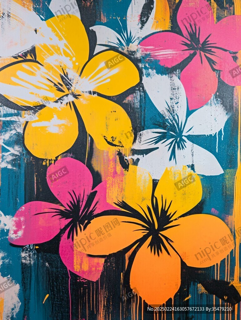 鸡蛋花壁画