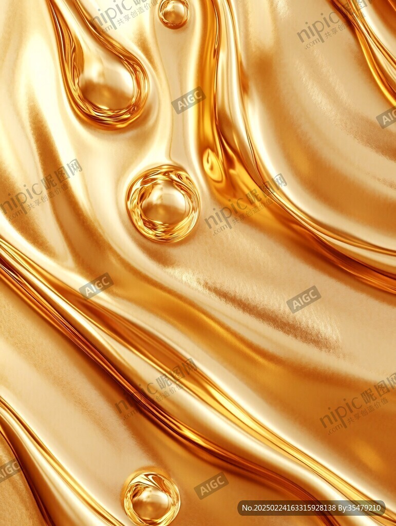 金色抽象流体纹理背景