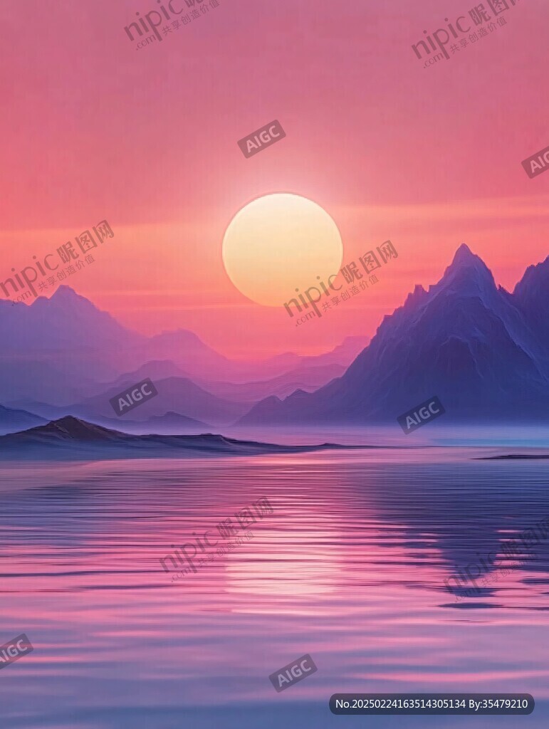 唯美山水夕阳