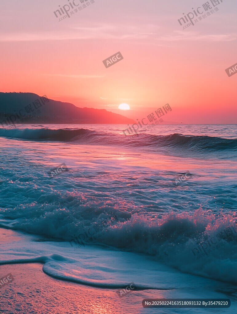 唯美夕阳大海