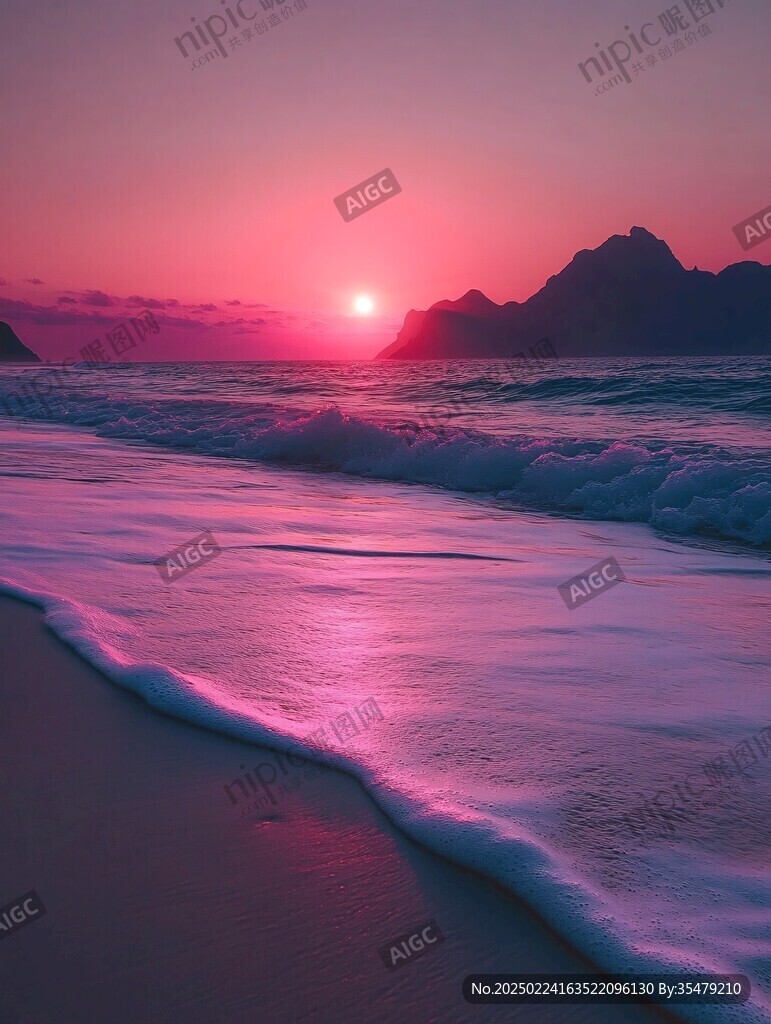 粉红色海景