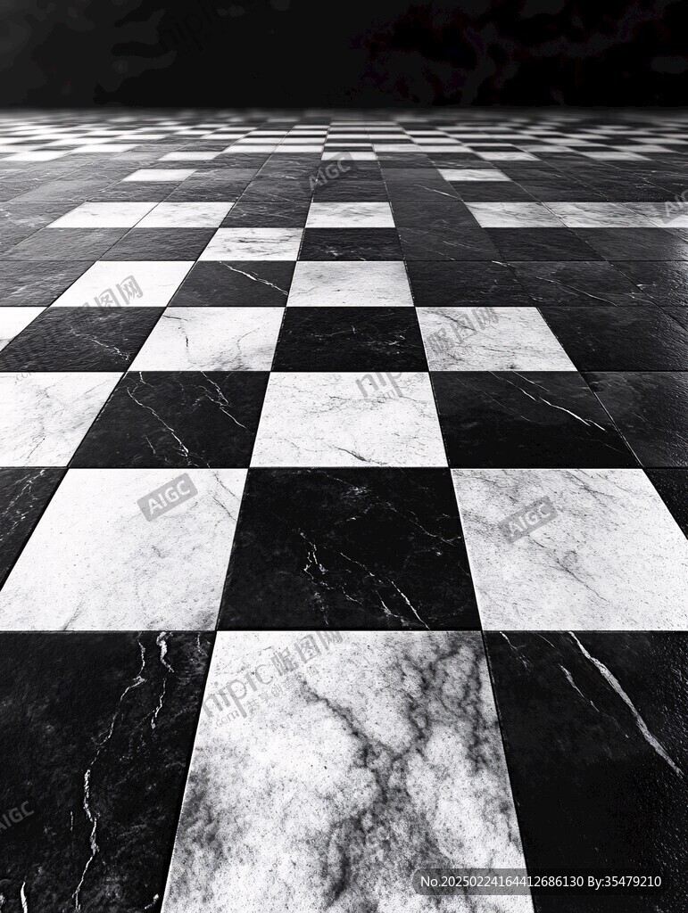 黑白棋盘格地板