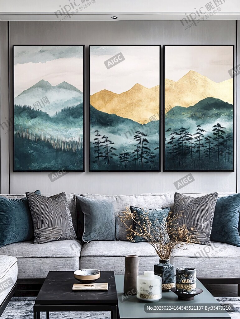 软装靠山画