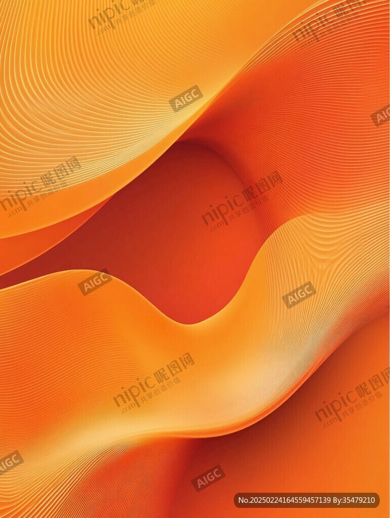 橘红色动感曲线背景