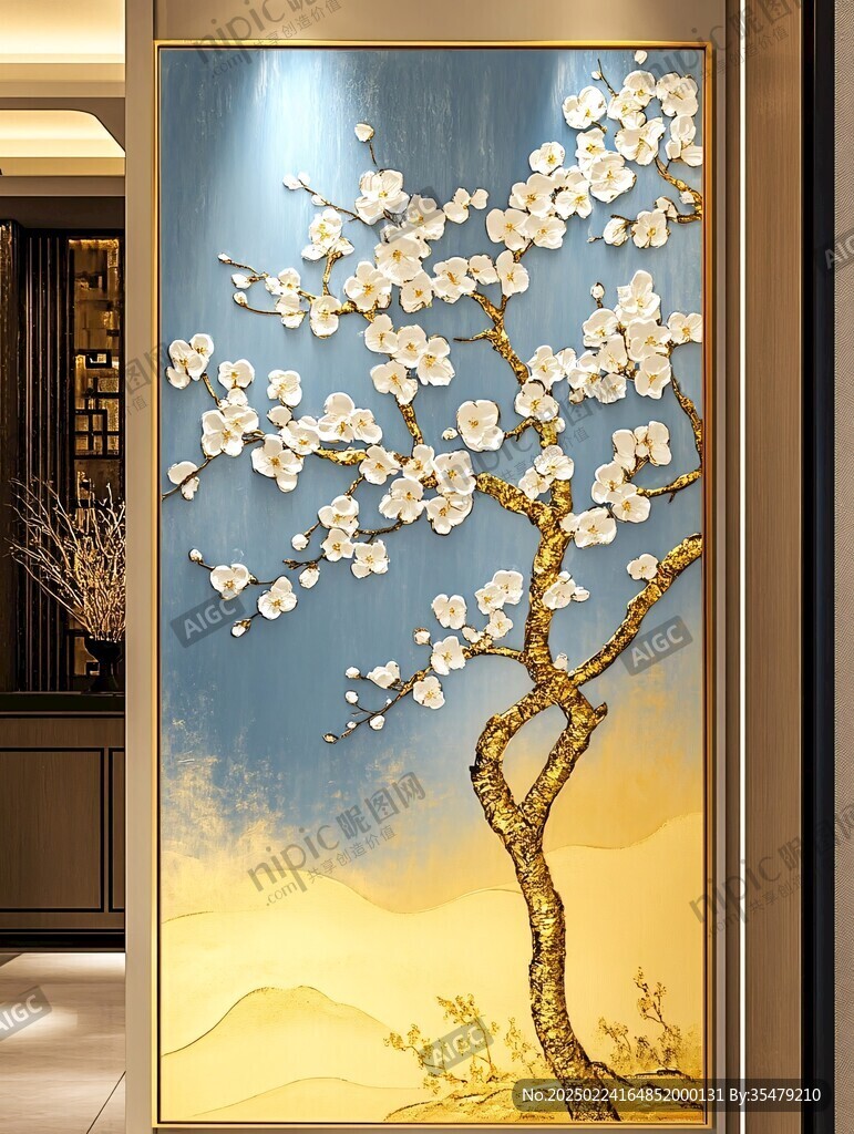 酒店梅花壁画挂画