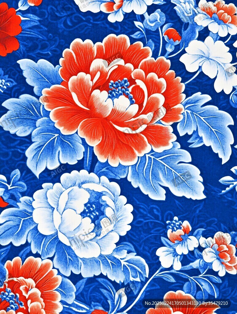 富贵牡丹底纹