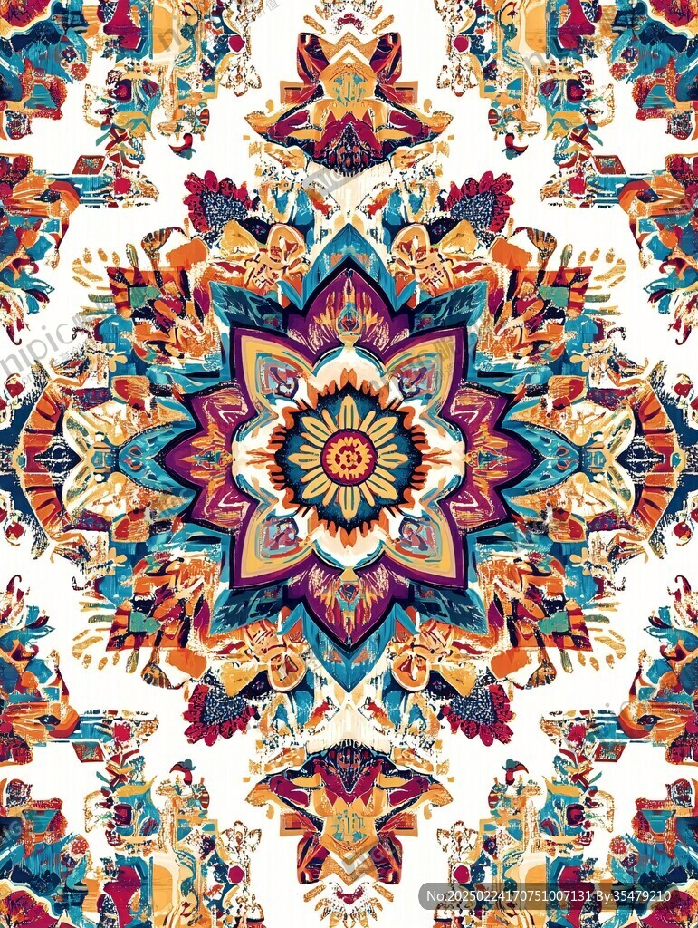 民族风花卉抽象花型