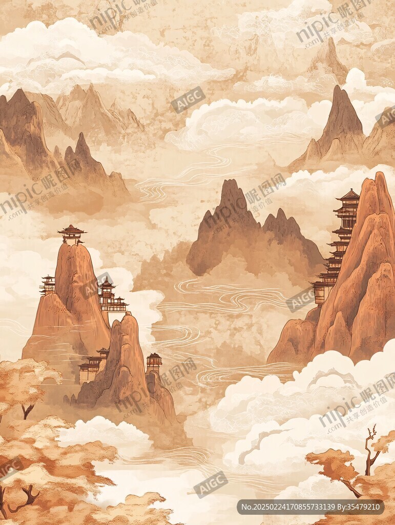 嵩山插画