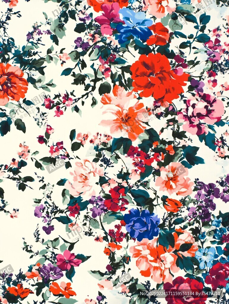 现代花满版花印花绣花