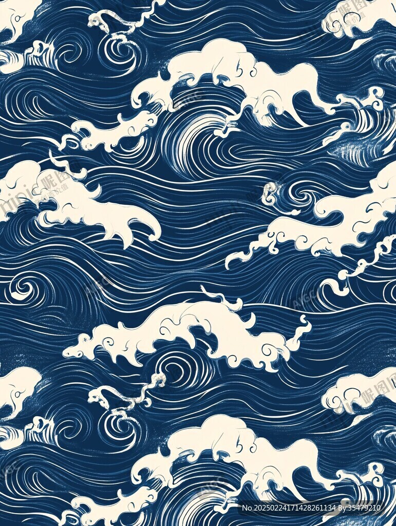 浪涛翻滚包装底纹