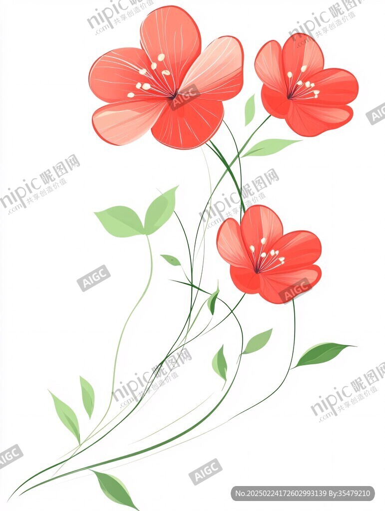 手绘小红花