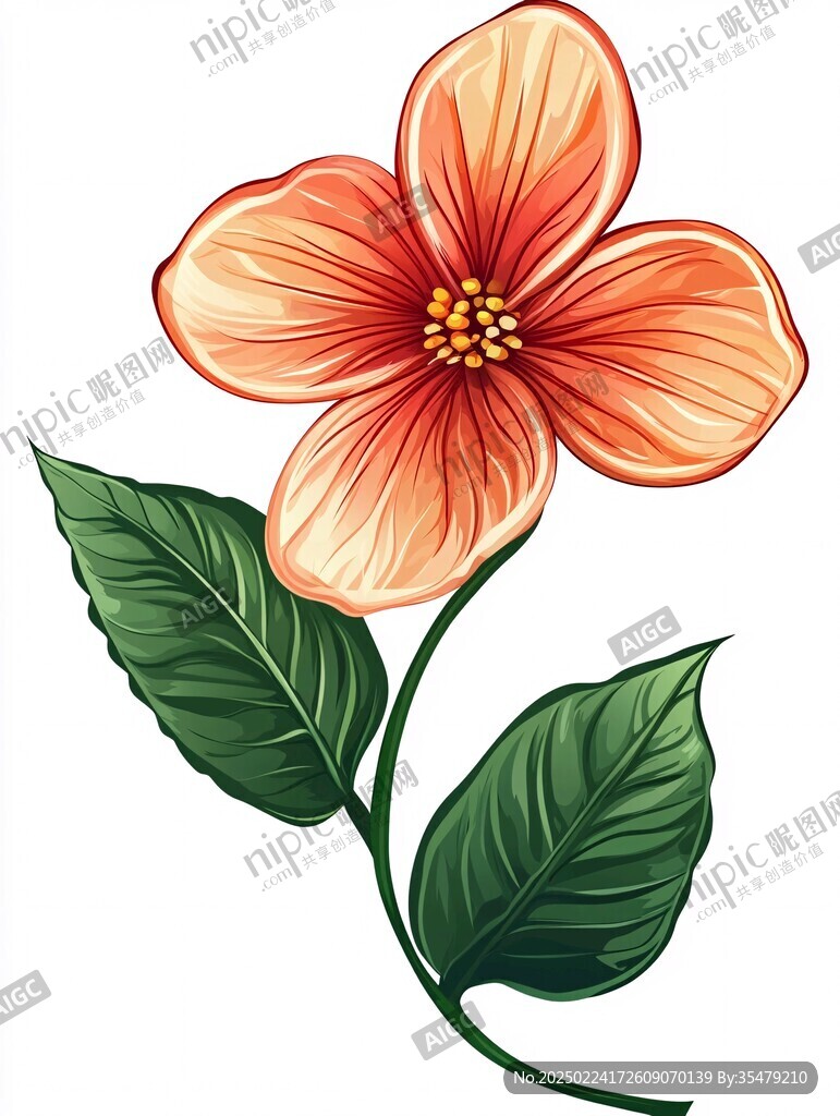 扁平化手绘花朵
