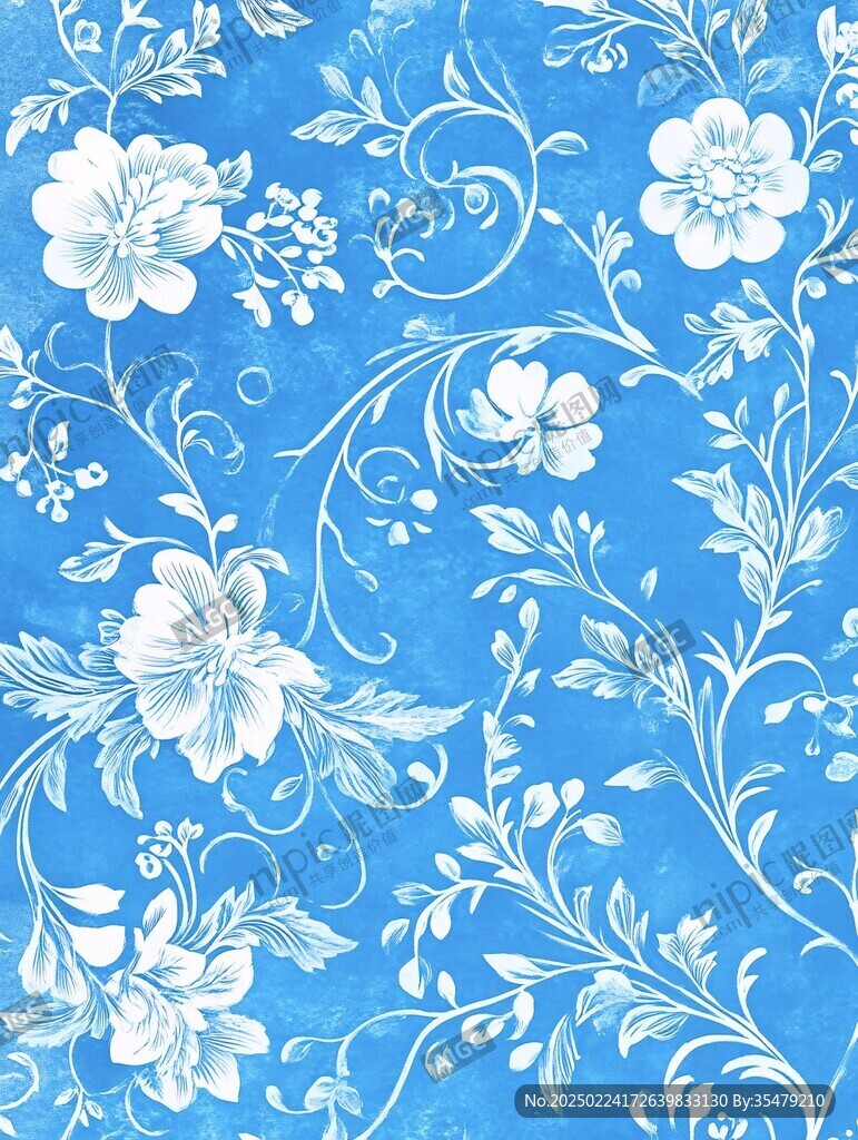 蓝色花纹壁纸