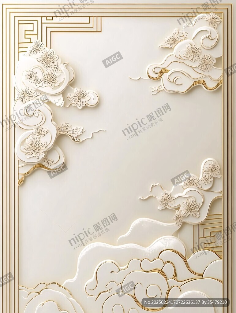 金色云纹浮雕