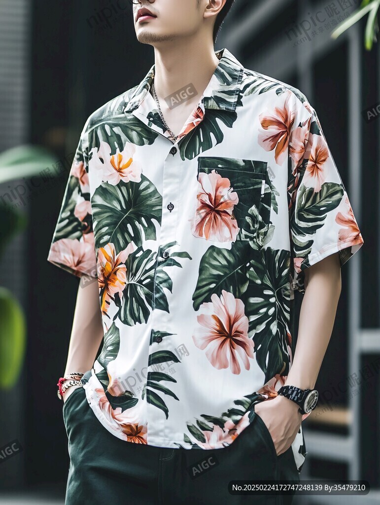 短袖衬衫印花