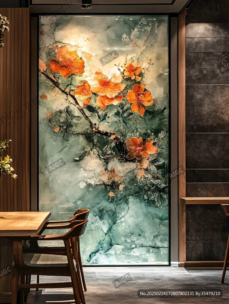 端景背景墙壁画