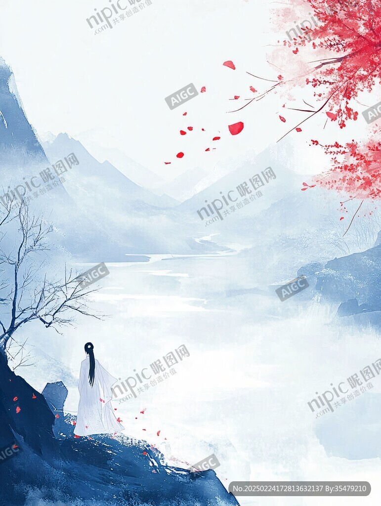 古风人像水墨山水