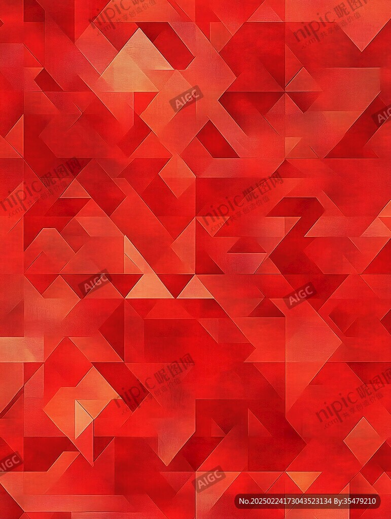 红色立体几何底纹