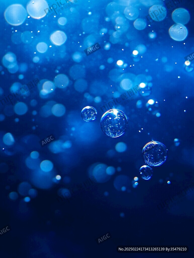 蓝色水泡高清背景图