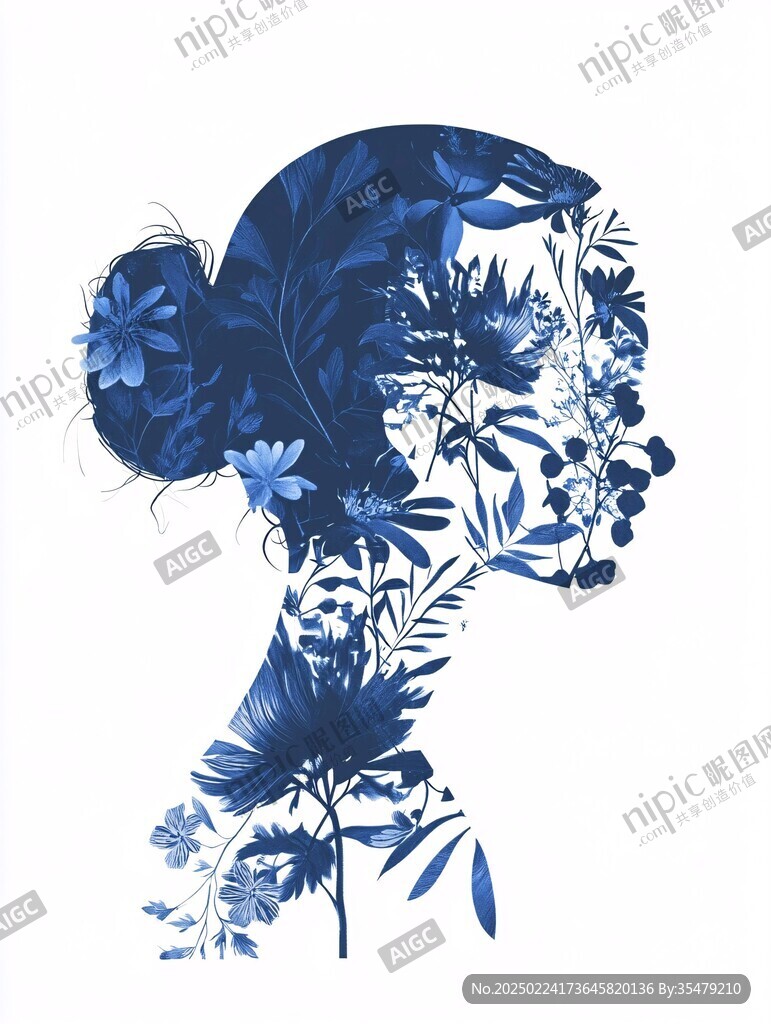 女性剪影女人花