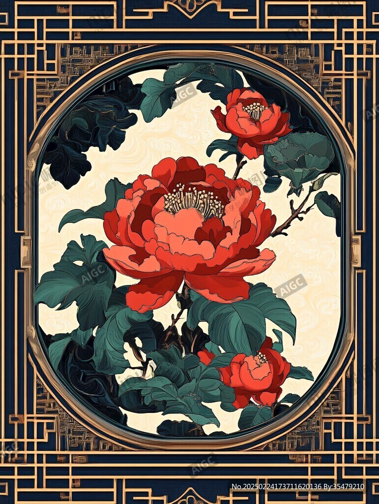 古典牡丹花
