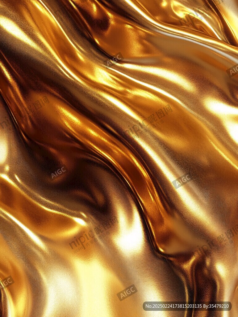 金色抽象流体纹理背景