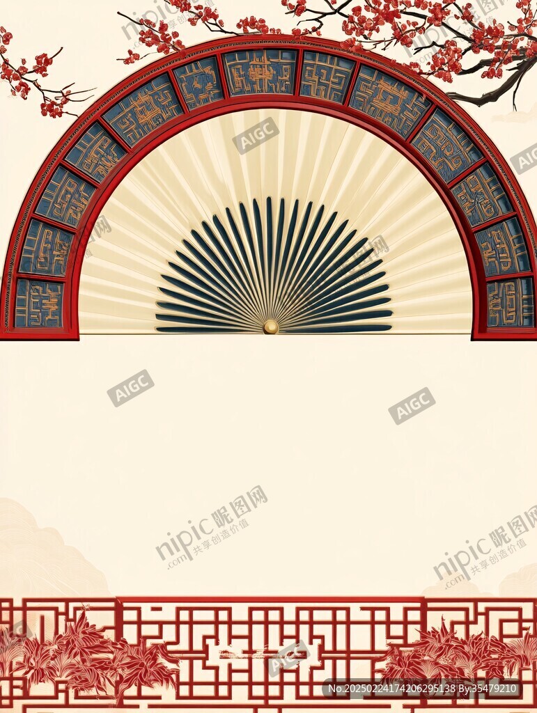 折扇主题背景框