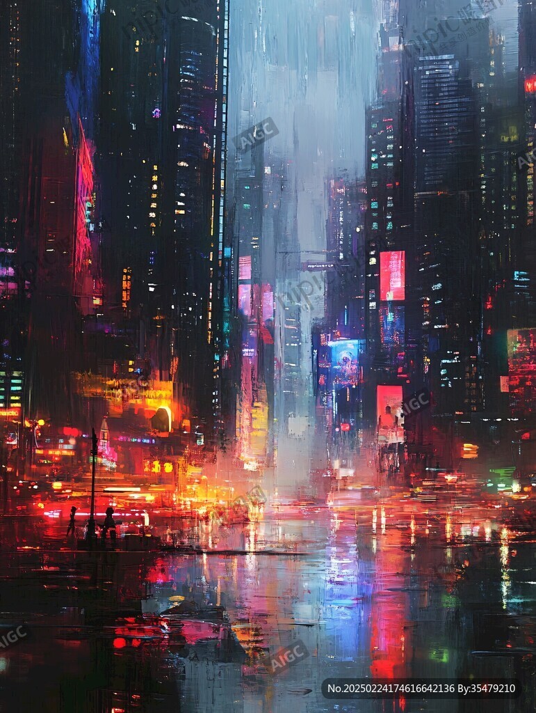 场景赛博插画