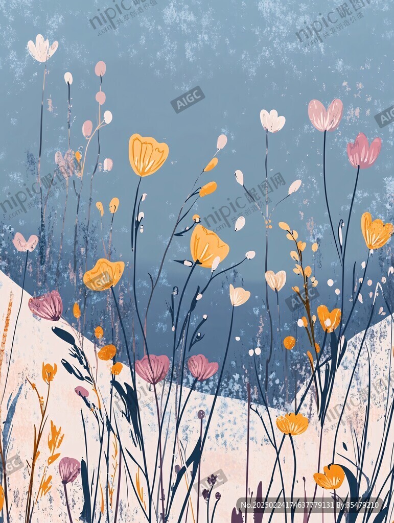 雪冬天花卉