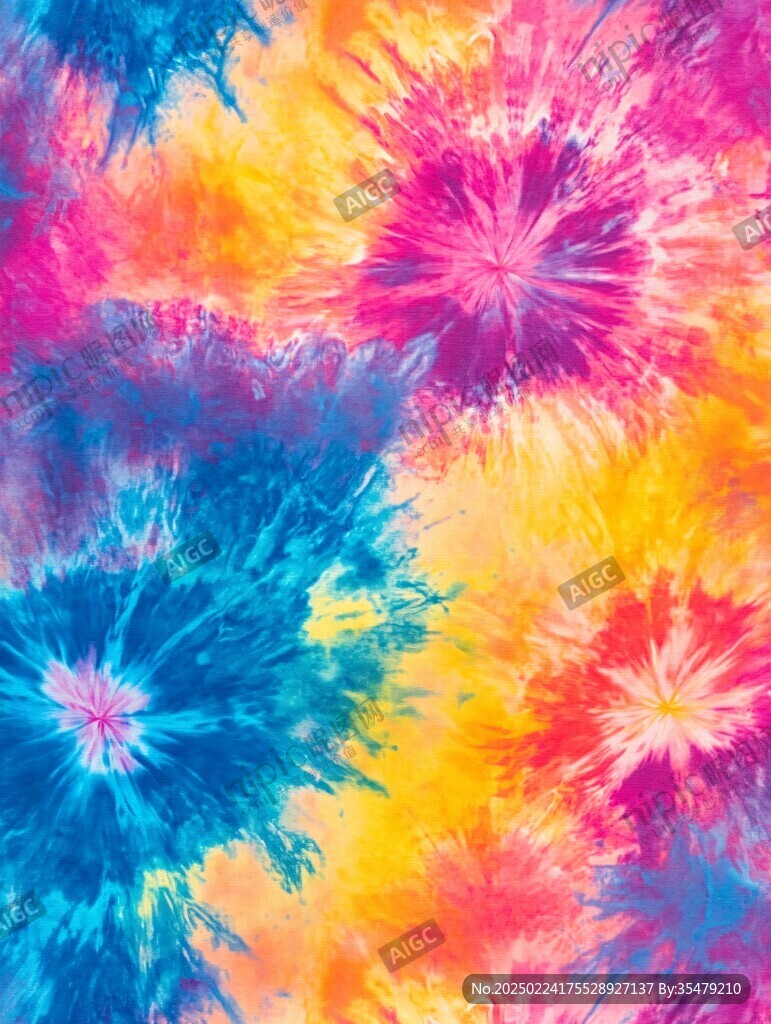 绚丽色彩背景印染花布
