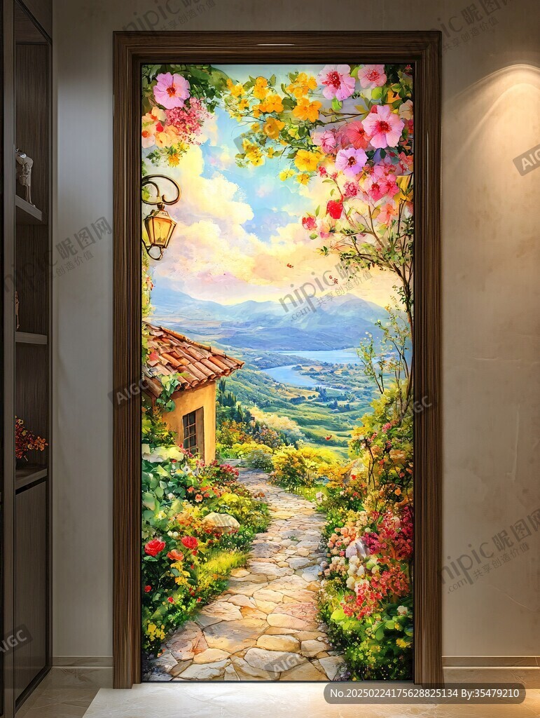 端景走廊背景墙壁画