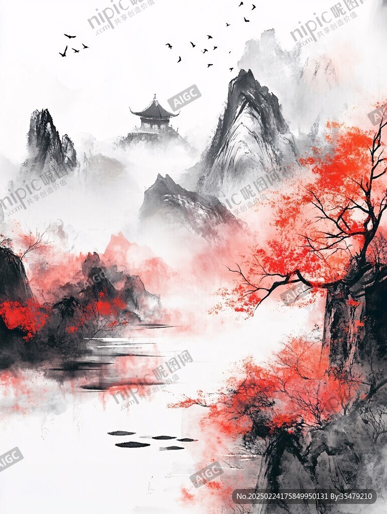 诗意古风水墨山水