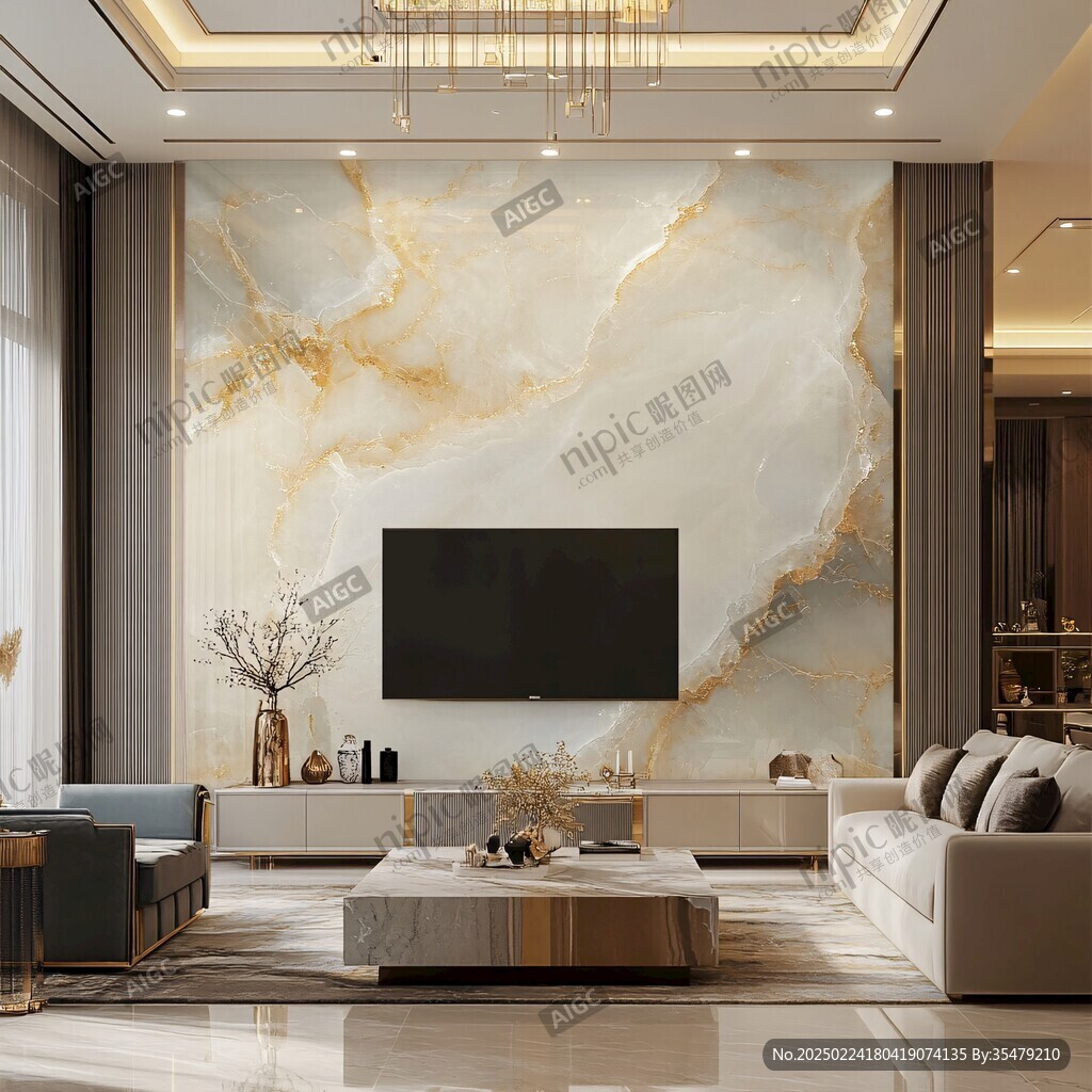轻奢大理石背景墙