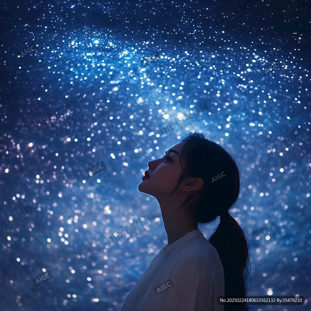 星辰大海女孩背影