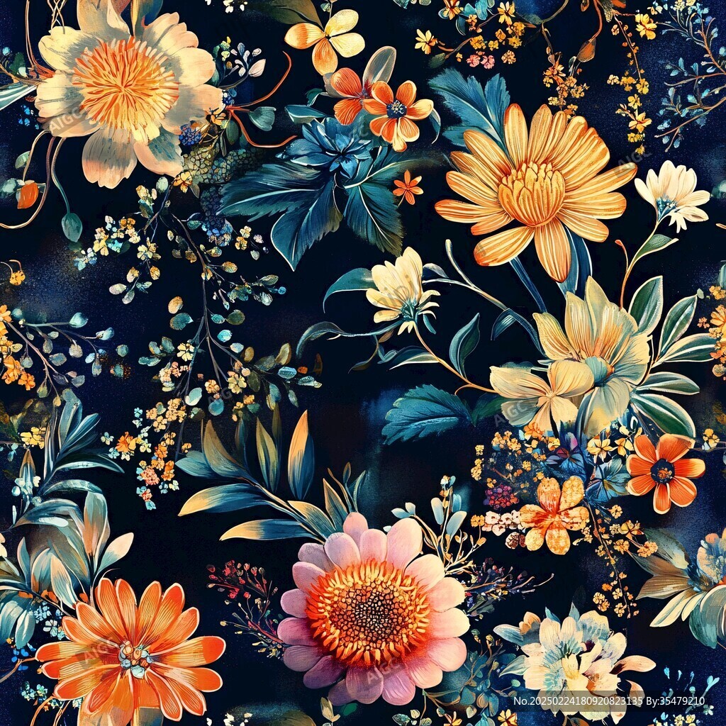 蓝金色复古花艺