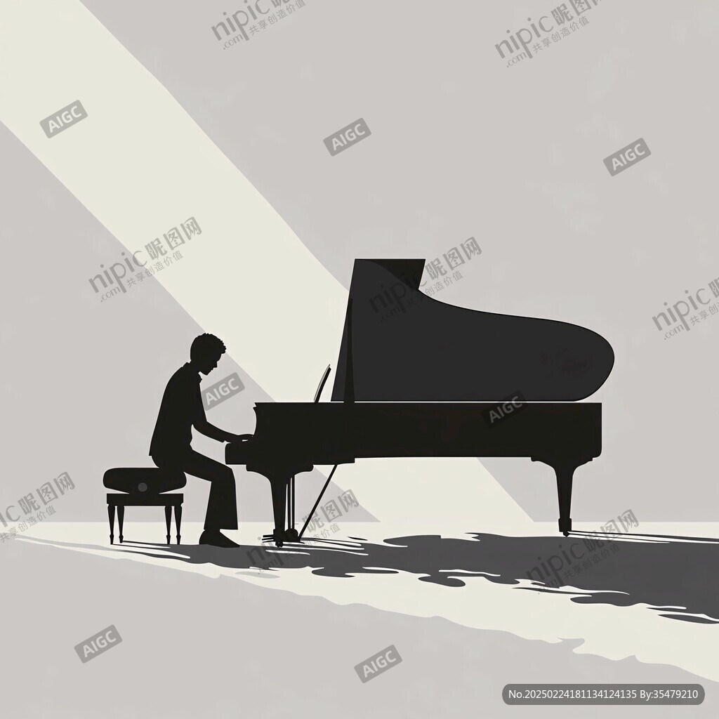 钢琴插画